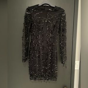 PLT Black Sequin Mini Dress